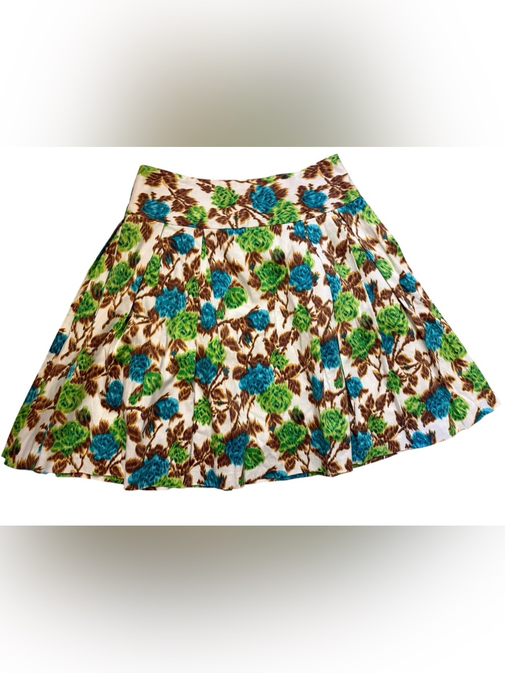 Milly New York Blue and Green Floral Midi skirt Women’s 6
